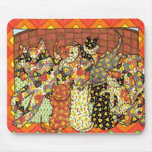 Tapis De Souris Oaxacan Chat et chatons (Devant)