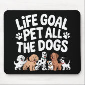 Tapis De Souris Objectif de vie : Caresser tous les chiens Citatio (Devant)