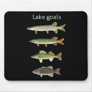 Tapis De Souris Objectifs de pêche au lac Musky Pike Walleye Petit