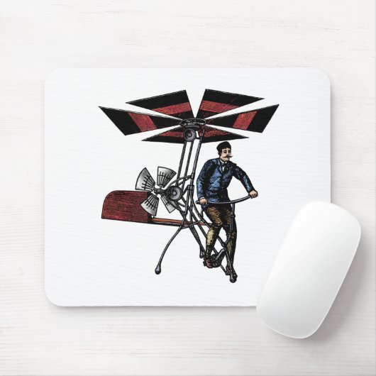 Tapis De Souris Objet victorien d'avions d'hélicoptère (Avec souris)