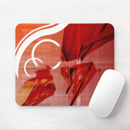 Tapis De Souris Objets rouges avec les lignes blanches (Avec souris)