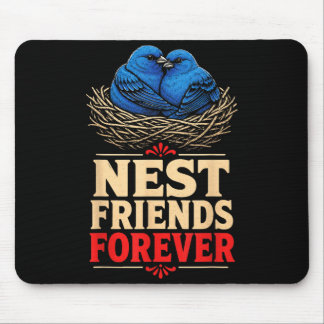 Tapis De Souris Observateur d'oiseaux Nichoirs Amis pour toujours