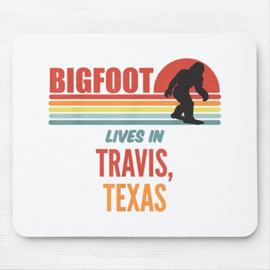 Tapis De Souris Observation de Bigfoot à Travis Texas (Devant)