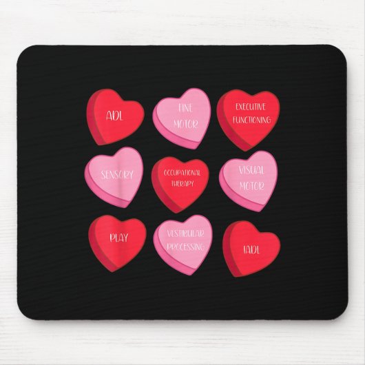 Tapis De Souris Occupational Therapy Heart Candy Valentine Day Ot  (Devant)