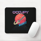 Tapis De Souris Occupy Mars Space Rocket Synthwave Outrun Retro (Avec souris)