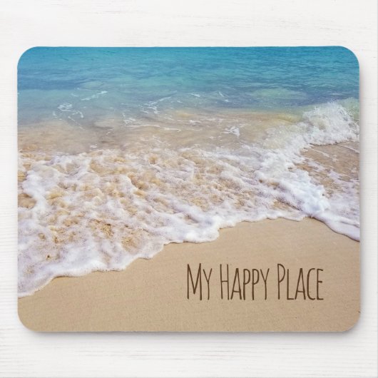 Tapis De Souris Ocean Beach Happy Place (Devant)