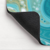 Tapis De Souris Ocean Blue Waves et Sandy Brown Fluid Art (Coin)