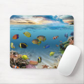 Tapis De Souris Océan Corail Reef Poisson tropical (Avec souris)