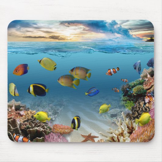 Tapis De Souris Océan Corail Reef Poisson tropical (Devant)