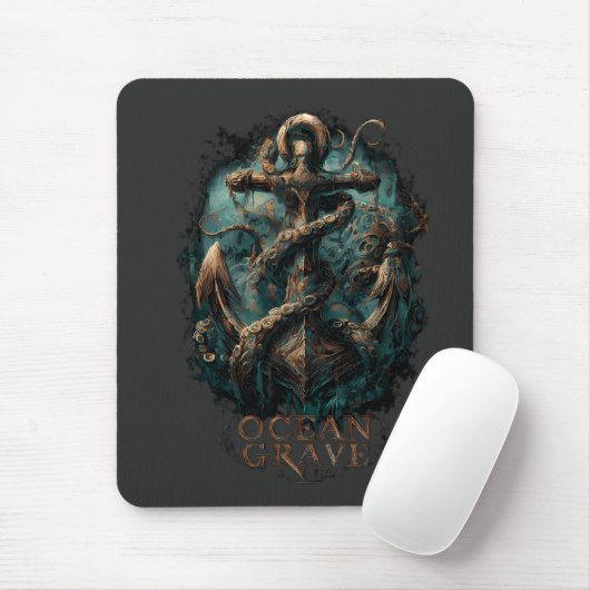 Tapis De Souris Ocean Grave Kraken Anchor Dark Fantasy (Avec souris)