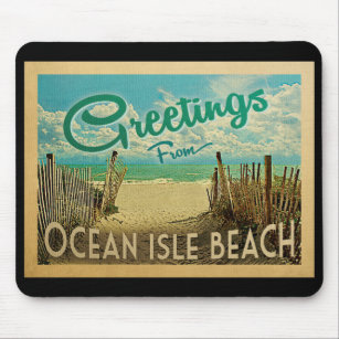 Tapis De Souris Ocean Isle Beach Vintage voyage