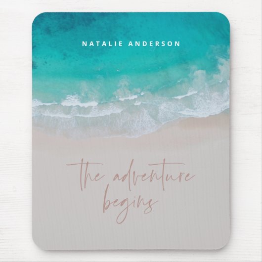 Tapis De Souris Océan l'aventure commence coloré moderne (Devant)