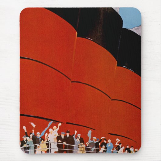 Tapis De Souris Ocean Liner Bon Voyage (Devant)