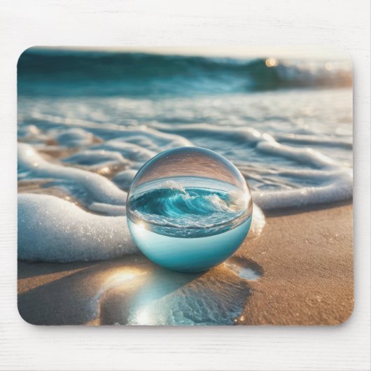 Tapis De Souris Ocean Wave dans un ballon de lentilles (Devant)