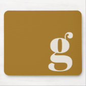 Tapis De Souris Ochre Gold Minimal Rétro Monogramme Initiale Perso (Devant)