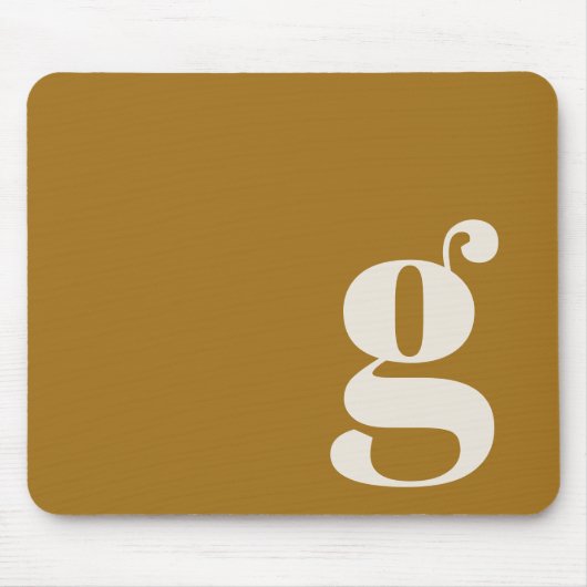 Tapis De Souris Ochre Gold Minimal Rétro Monogramme Initiale Perso (Devant)