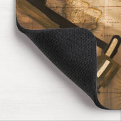 Tapis De Souris Octant, boussole et télescope sur la carte (Coin)