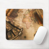 Tapis De Souris Octant, boussole et télescope sur la carte (Avec souris)