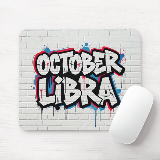 Tapis De Souris Octobre Libra Graffiti Zodiac Souris Pad (Avec souris)