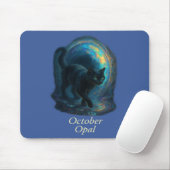 Tapis De Souris octobre Opal - Black Cat & Iridescal Portal (Avec souris)