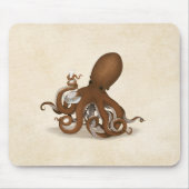 Tapis De Souris Octopus Avec Flask Steampunk Chimie Science (Devant)