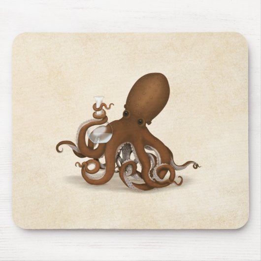 Tapis De Souris Octopus Avec Flask Steampunk Chimie Science (Devant)