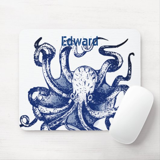Tapis De Souris Octopus bleu (Avec souris)