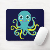 Tapis De Souris Octopus bleu et jaune (Avec souris)