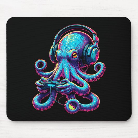 Tapis De Souris Octopus Gaming Animal Video Games Funny Octopus  (Devant)
