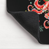 Tapis De Souris Octopus Gles Santa Hat Christmas Light Ocean Anima (Coin)