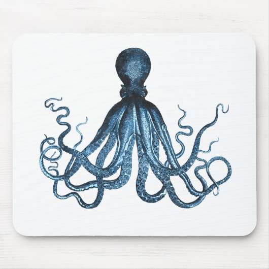 Tapis De Souris Octopus kraken nautique plage de mer (Devant)