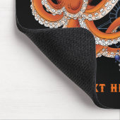 Tapis De Souris Octopus Orange Mandala bleu (Coin)