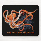 Tapis De Souris Octopus Orange Mandala bleu (Devant)