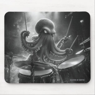 Tapis de souris Octopus Rock Batteur Monochrome