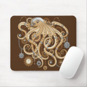 Tapis De Souris Octopus Steampunk Surreal Retro Style Machine (Avec souris)