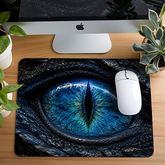 Tapis De Souris Œil de dragon bleu Dark Fantasy