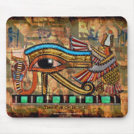 Tapis De Souris OEIL D'HORUS, WADJET Art égyptien Mousepad (Devant)