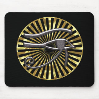Tapis De Souris Oeil égyptien d'or et de noir de Horus