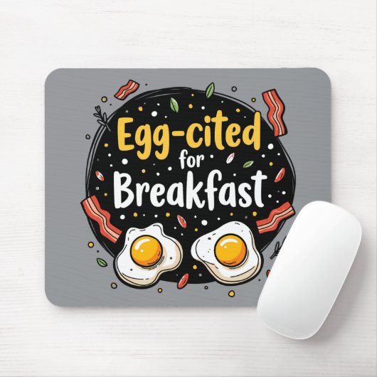 Tapis De Souris Oeuf cité pour Breakfast Funny Foodie Pun Design (Avec souris)