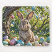 Tapis De Souris Oeuf de Pâques avec lapin (Devant)