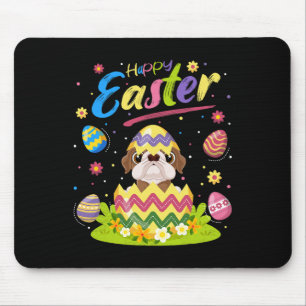 Tapis De Souris Oeuf de Pâques Lover American Bulldog Joyeux Pâque