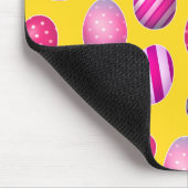 Tapis De Souris Oeufs de pâques jaune et motif de rose (Coin)