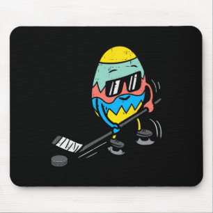 Tapis De Souris Oeufs de Pâques Jouer Ice Hockey Cute Sports Homme