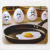 Tapis De Souris Oeufs Tristes Avec Poêle À Fry (Devant)
