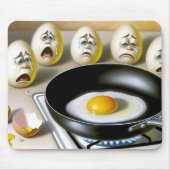 Tapis De Souris Oeufs Tristes En Regardant L'Oeuf Dans La Poêle À  (Devant)