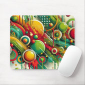 Tapis De Souris Œuvre d'art abstraite dynamique avec des cercles c (Avec souris)
