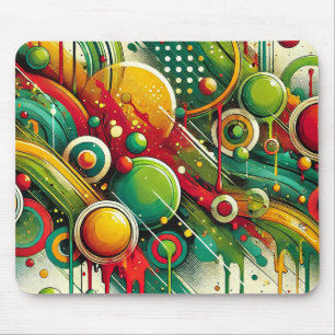 Tapis De Souris Œuvre d'art abstraite dynamique avec des cercles c