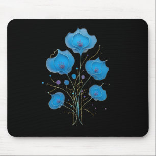 Tapis De Souris Œuvre d'art floral abstrait coloré avec une symétr
