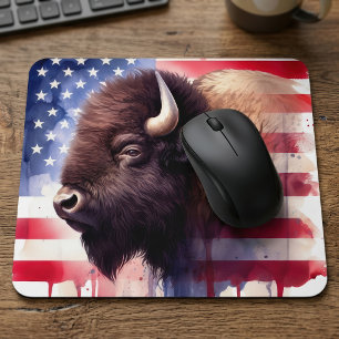 Tapis De Souris Œuvre d'art majestueuse représentant des bisons am