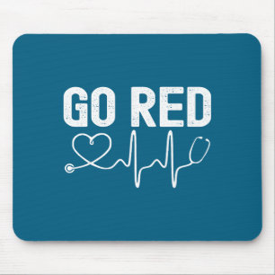 Tapis De Souris Œuvres d'art américaines Go Red For Women